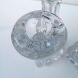 Duo of crystal candle holders