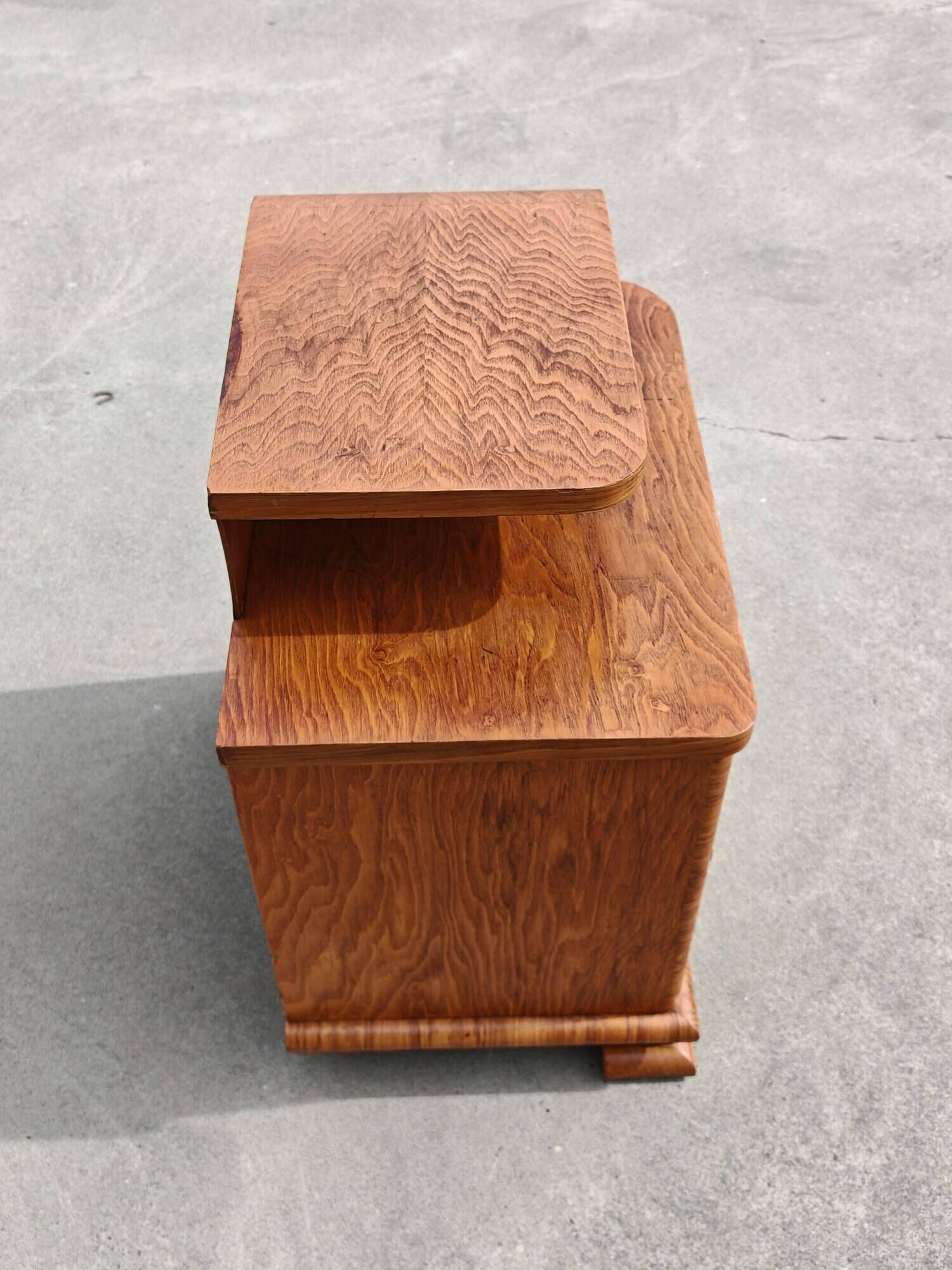 Pair of Art Deco bedside tables renovated in ash, 1930s.