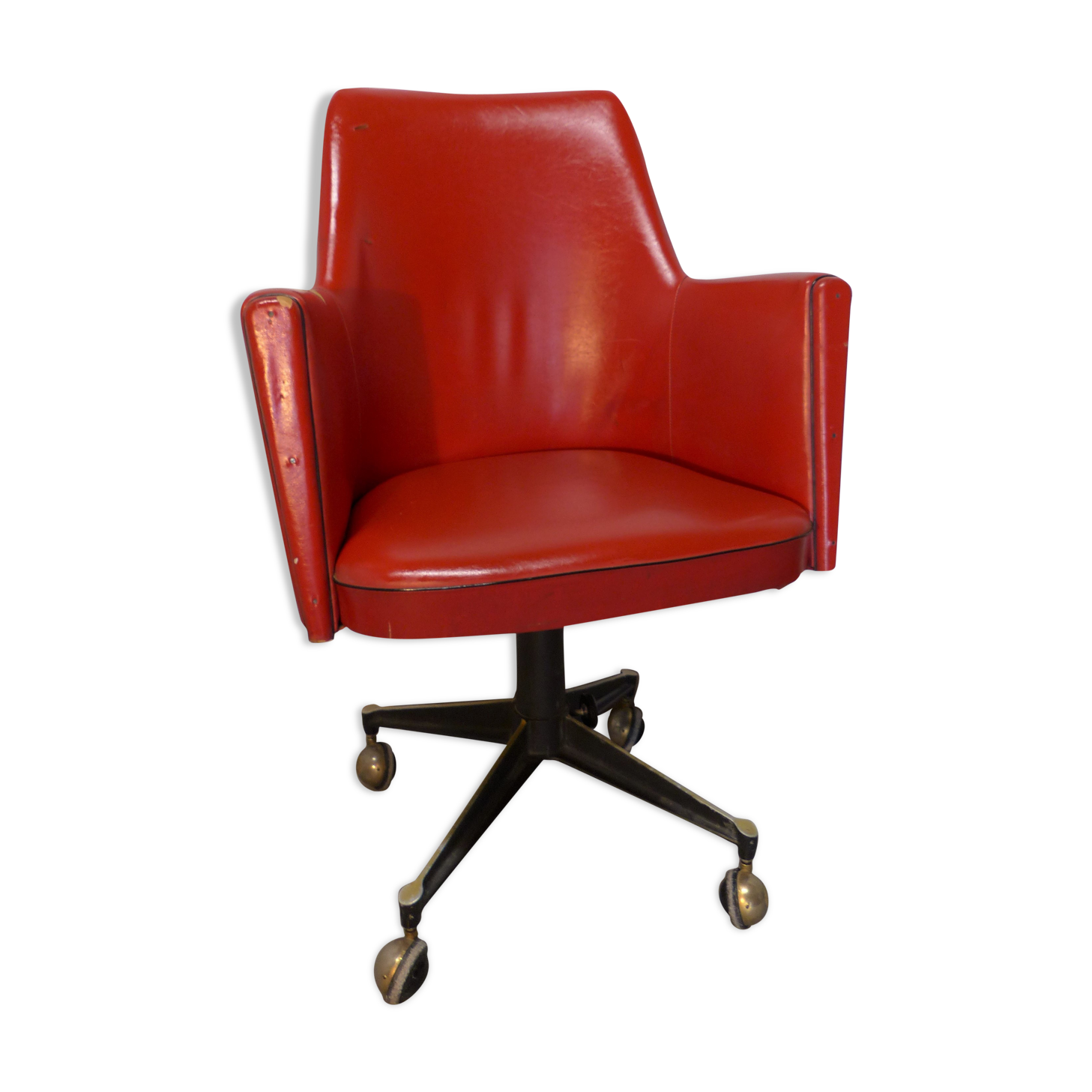 Faux leather office armchair