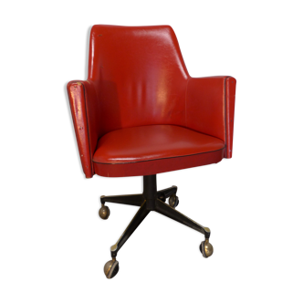 Faux leather office armchair