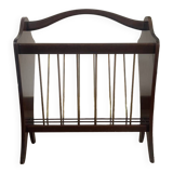 Vintage magazine rack in wood and metal