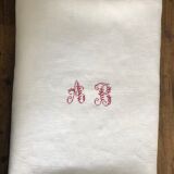 Tablecloth with AB monogram, antique linen