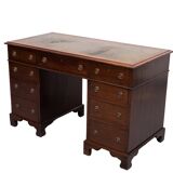 Antique English Mahogany pedestal Desk 1850s