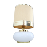 Glass and brass table lamp, italy
