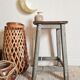 Patinated grey vintage painter's stool
