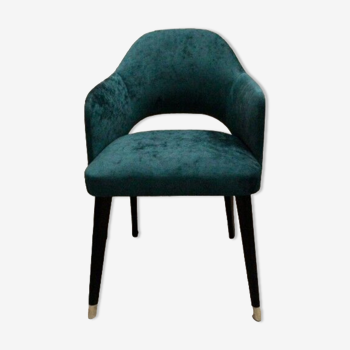 Art-deco velvet blue green chairs astor type