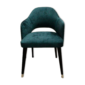 Art-deco velvet blue green chairs astor type