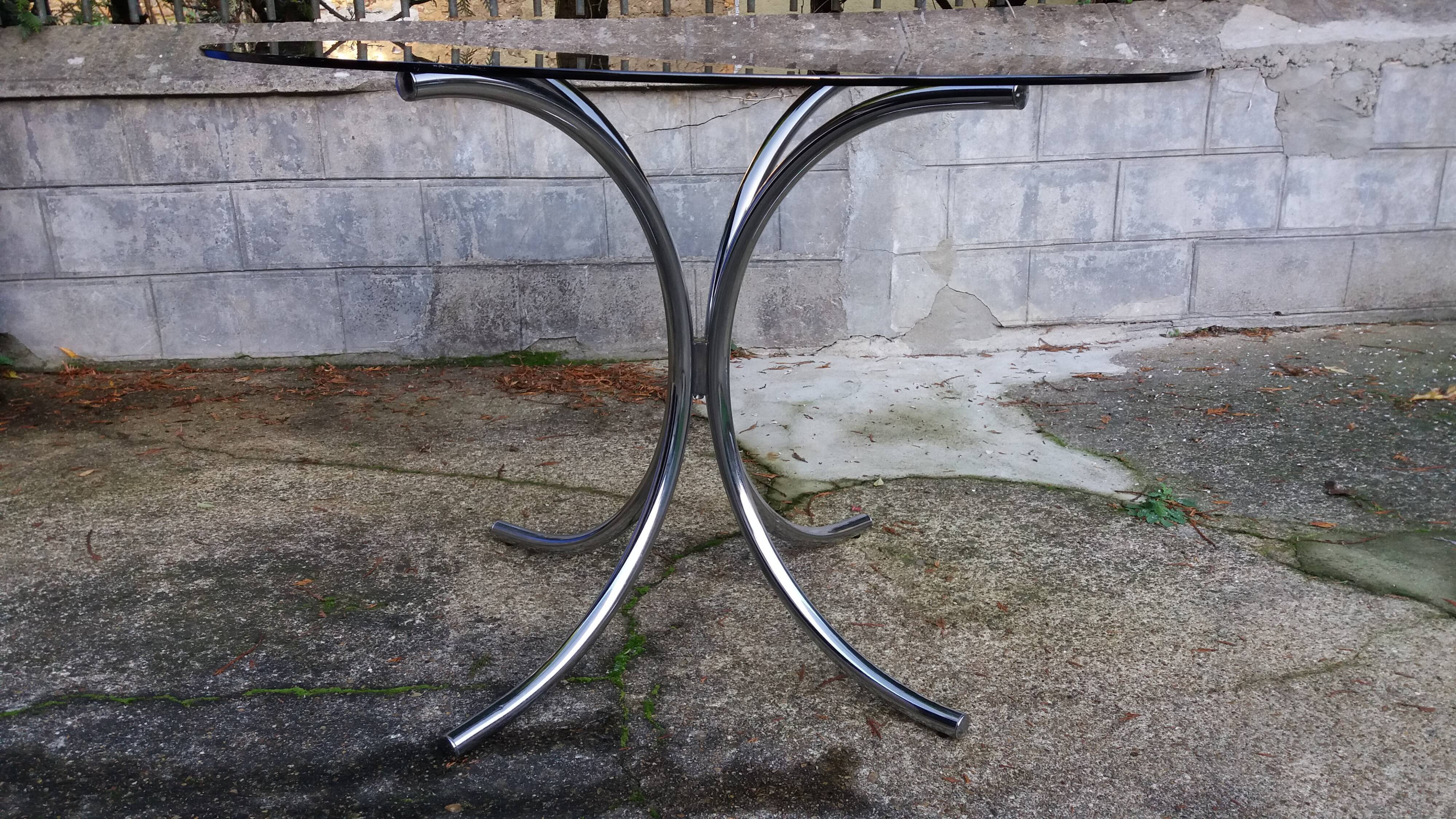 Glass and chrome round table