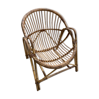 Vintage shell rattan chair