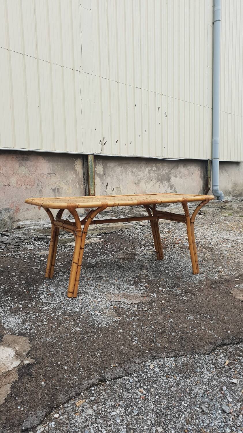 1970s rattan dining table