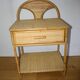 Rattan bedside table with drawer