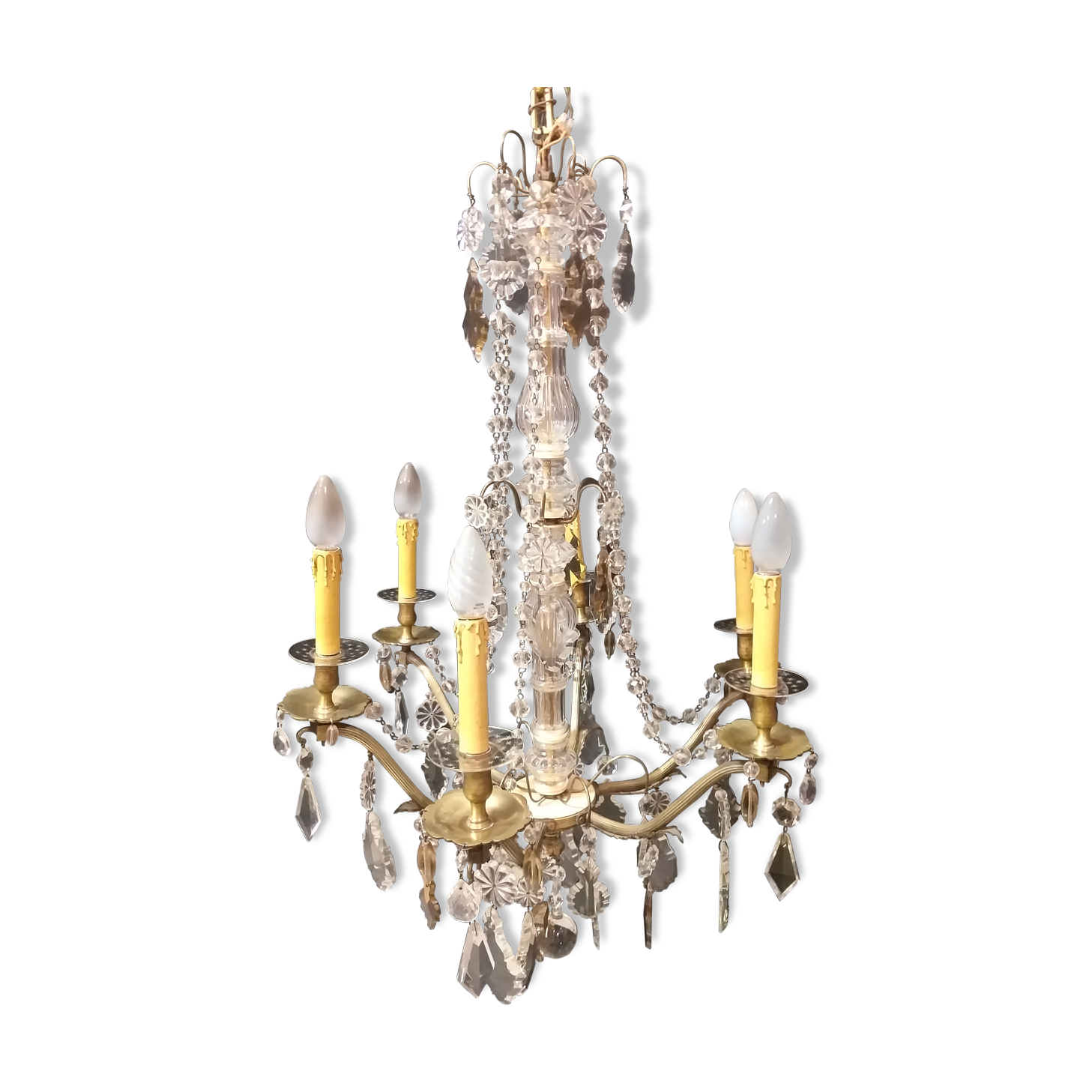 Lustre à pampilles de cristal