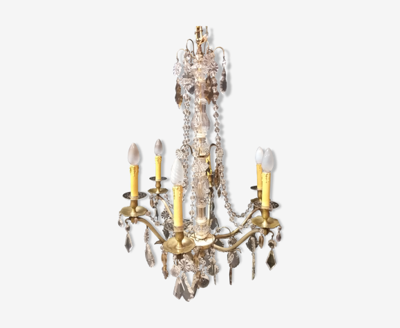 Lustre à pampilles de cristal