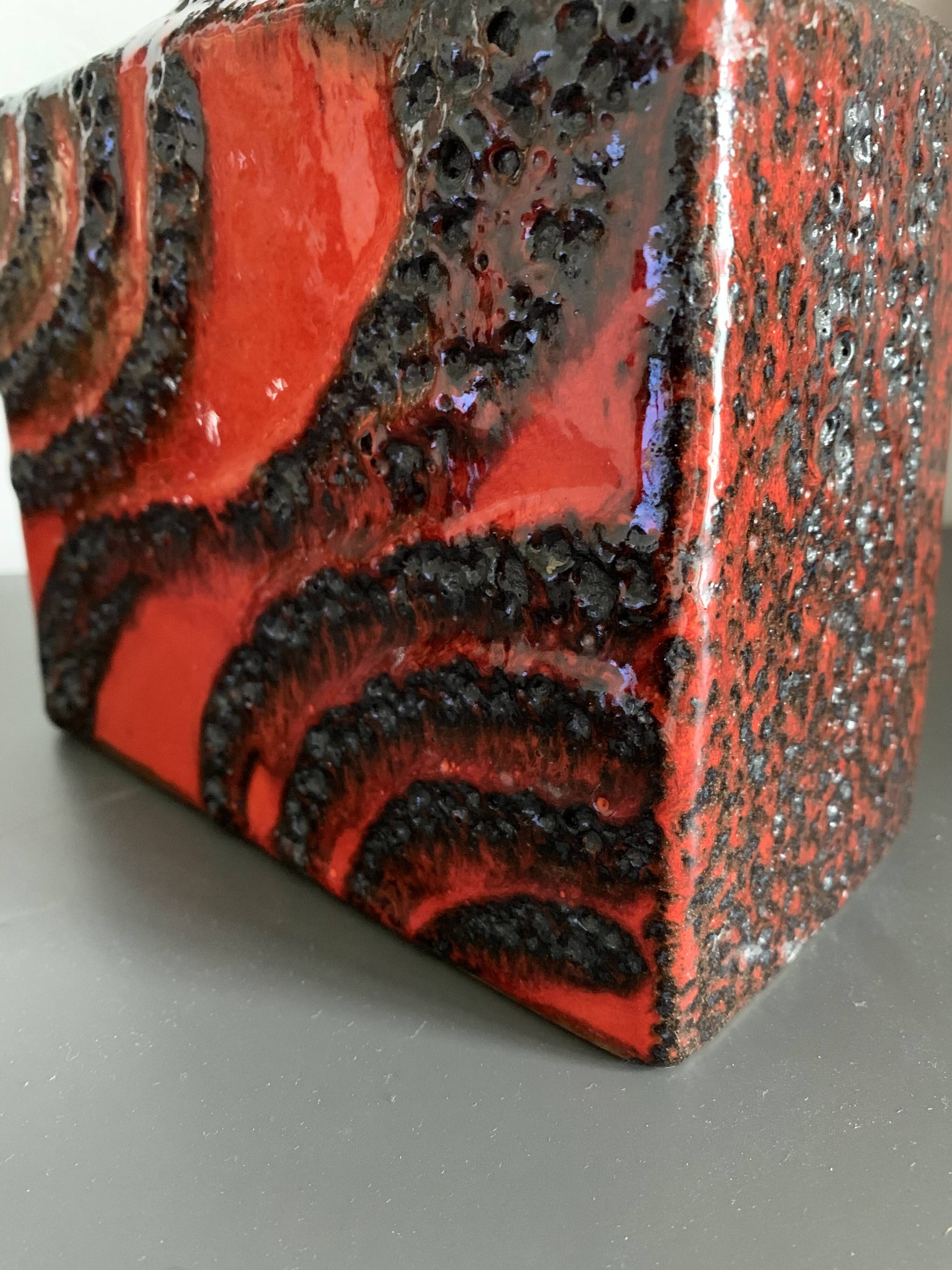 Pottery Vase Fat Lava West Germany , 1970s