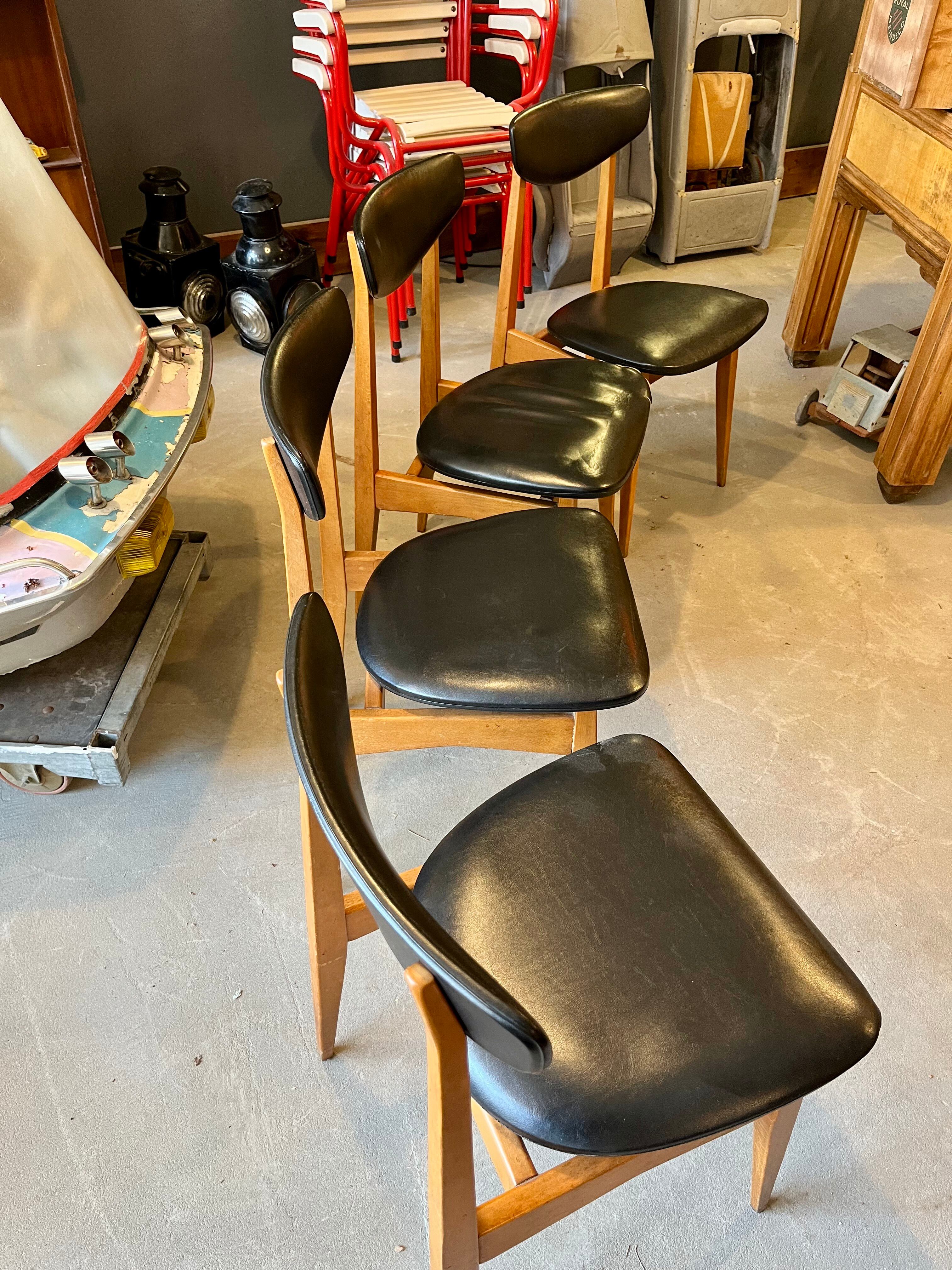 4 anciennes chaise style scandinave