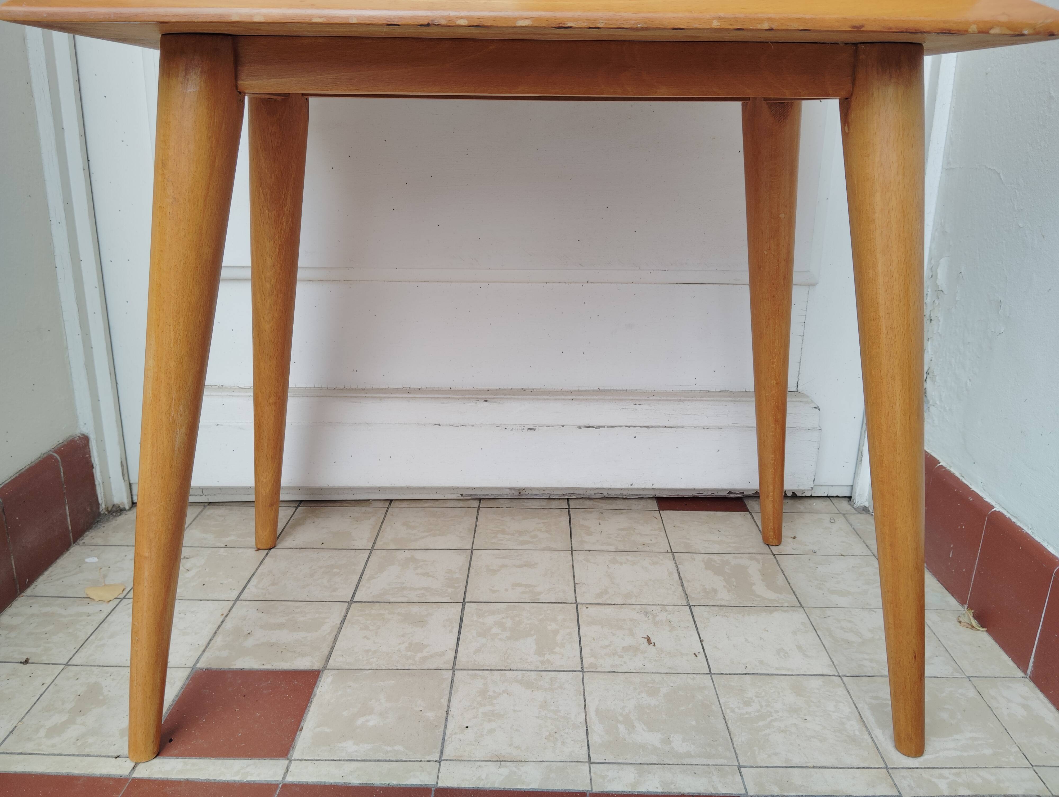 Vintage light wood bedside table