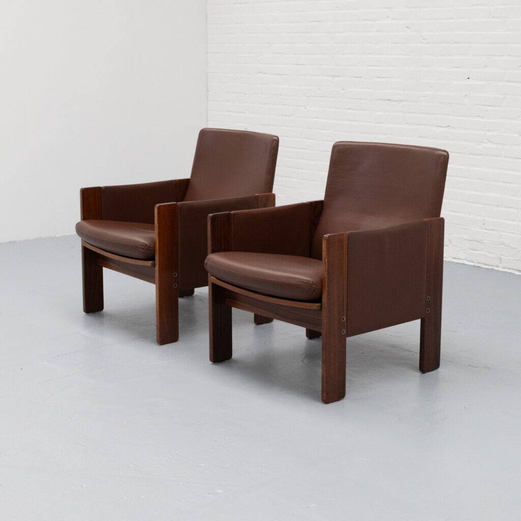 Set of 2 Cassina 917 armchairs by Afra & Tobia Scarpa 1960s