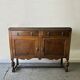 Antique English Jacobean Revival Oak Buffet Sideboard 1925–1935