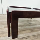 Vintage coffee table by Afra and Tobia Scarpa for Cassina with smoked glass