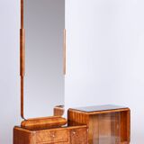 Restored ArtDeco Dressing Mirror, Palisandr, Walnut Root Veneer, France, 1920s