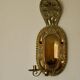 X-large mid-century Swedish brass Baroque sconce with double arm design
