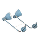 HANS BERGSTRÖM. A pair of blue lacquered metal wall lamps, Ateljé Lyktan