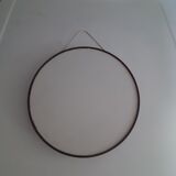 round mirror in smoked plexiglass 70s