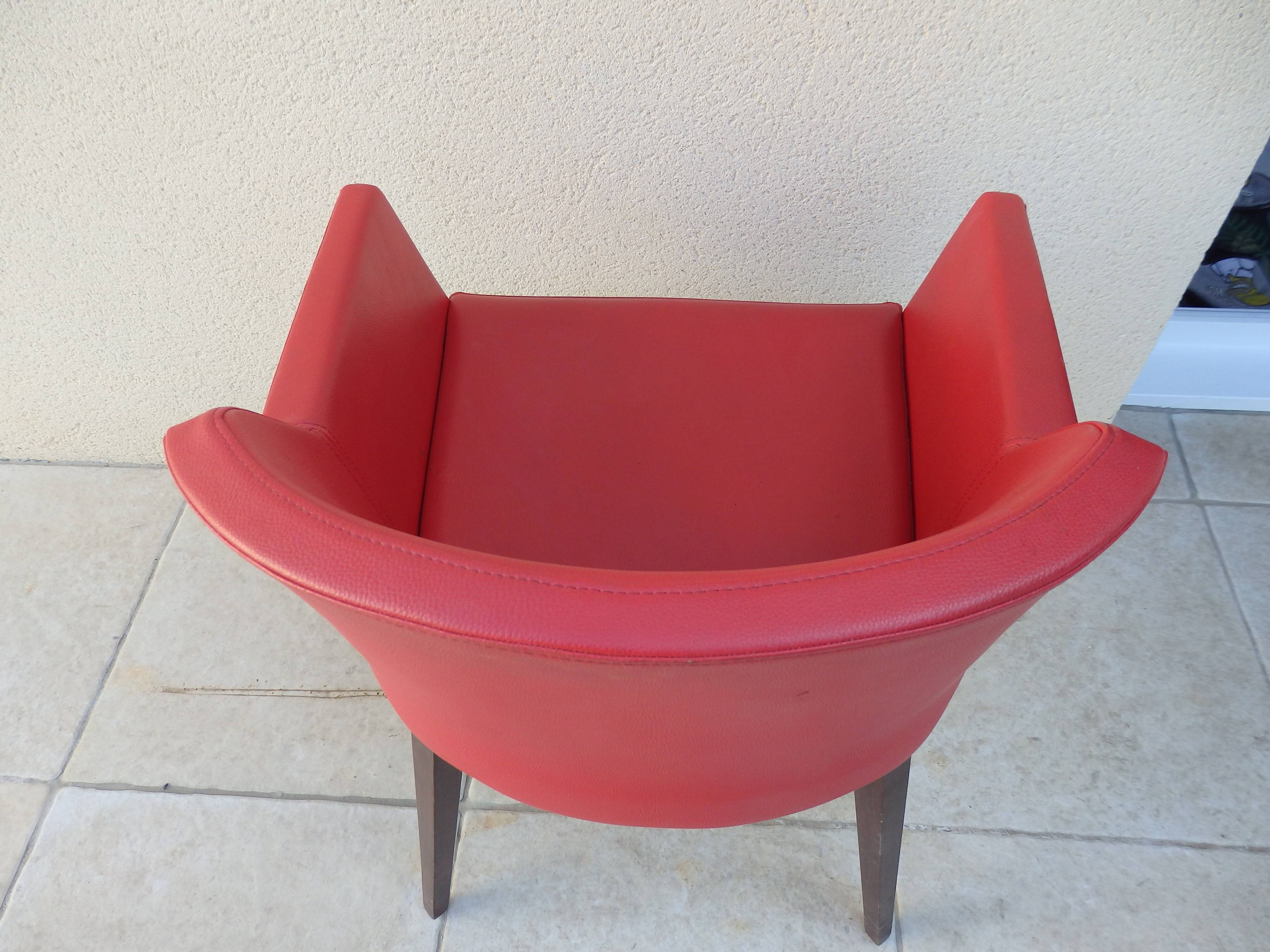 Fauteuil rouge mobitec design vintage