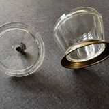 Sucrier Art-Deco - Verre - Bois et Métal