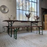 Guinguette table and its 2 benches