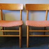 Pair of Borge Mogensen J39 Shaker chairs in solid elm-wood, 1950s