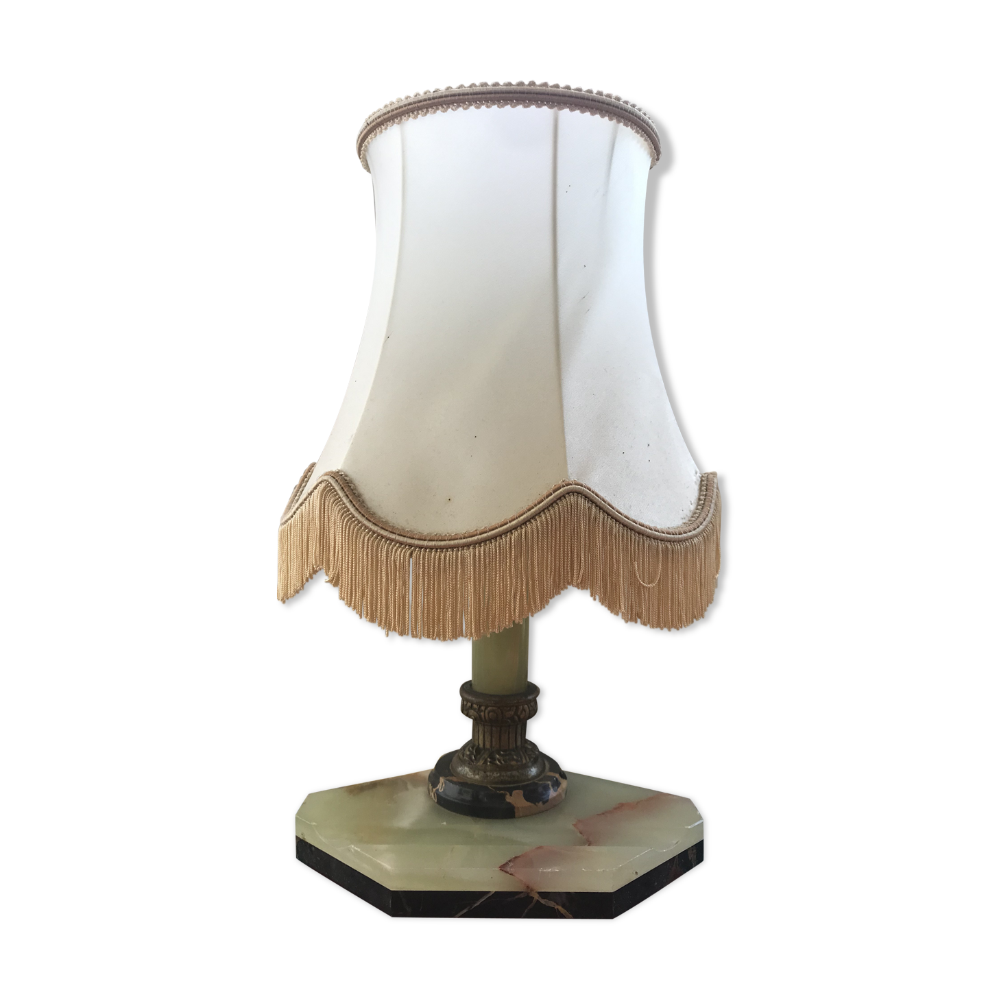 Ancient marble and alabaster column lamp