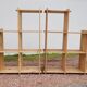 Pair of vintage pine "staircase" bookcase shelves - 1970s