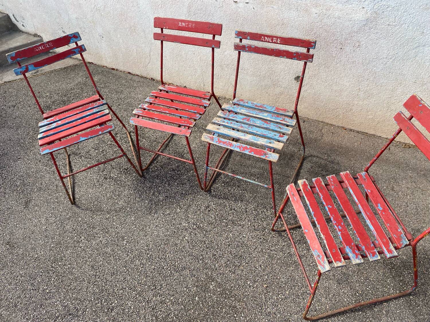 Set of 4 advertising bistro chairs