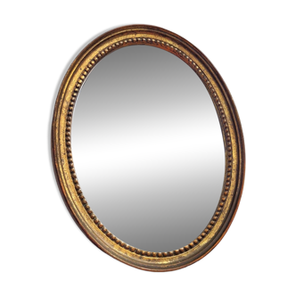Small golden mirror 20x26cm oval vintage