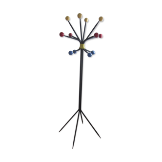 Vintage coat holder has 12 balls