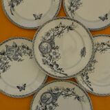 Lot de 6 assiettes plates UC SARREGUEMINES modèle Wallace.