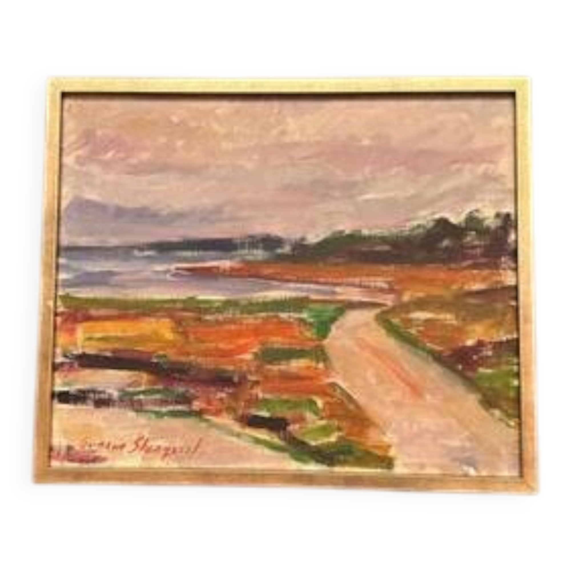 Original Swedish Oil on Canvas – “Coastal Landscape” by Gunnar Stenqvist
