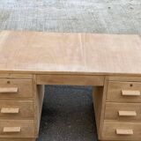 Bureau administratif extensible rénové en chêne du XIXème 130cm