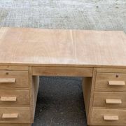 Bureau administratif extensible rénové en chêne du XIXème 130cm