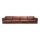 Brown leather modular sofa by De Sede; DS76, 1970s (straight)