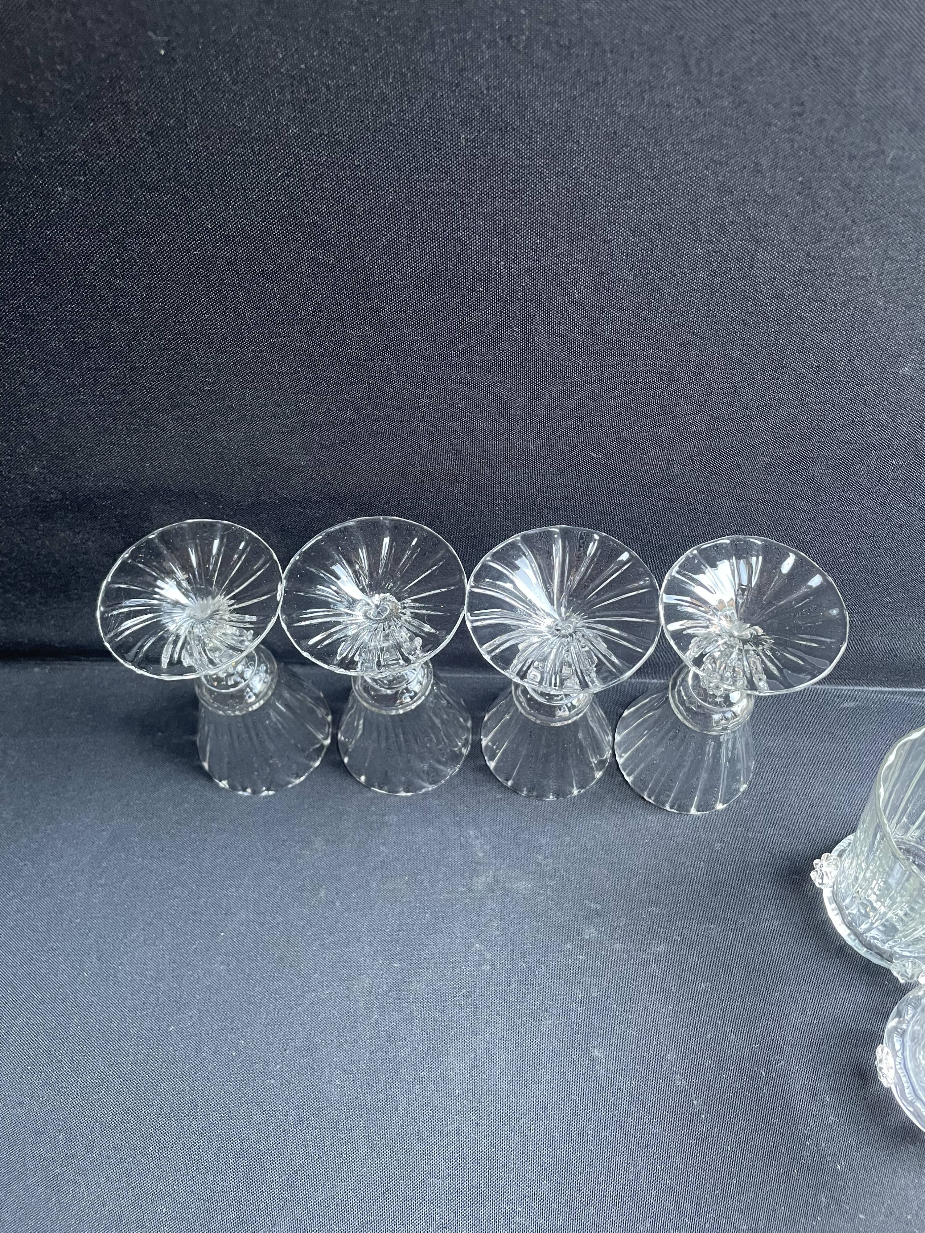 6 Daum Florentine service glasses – late 19th century