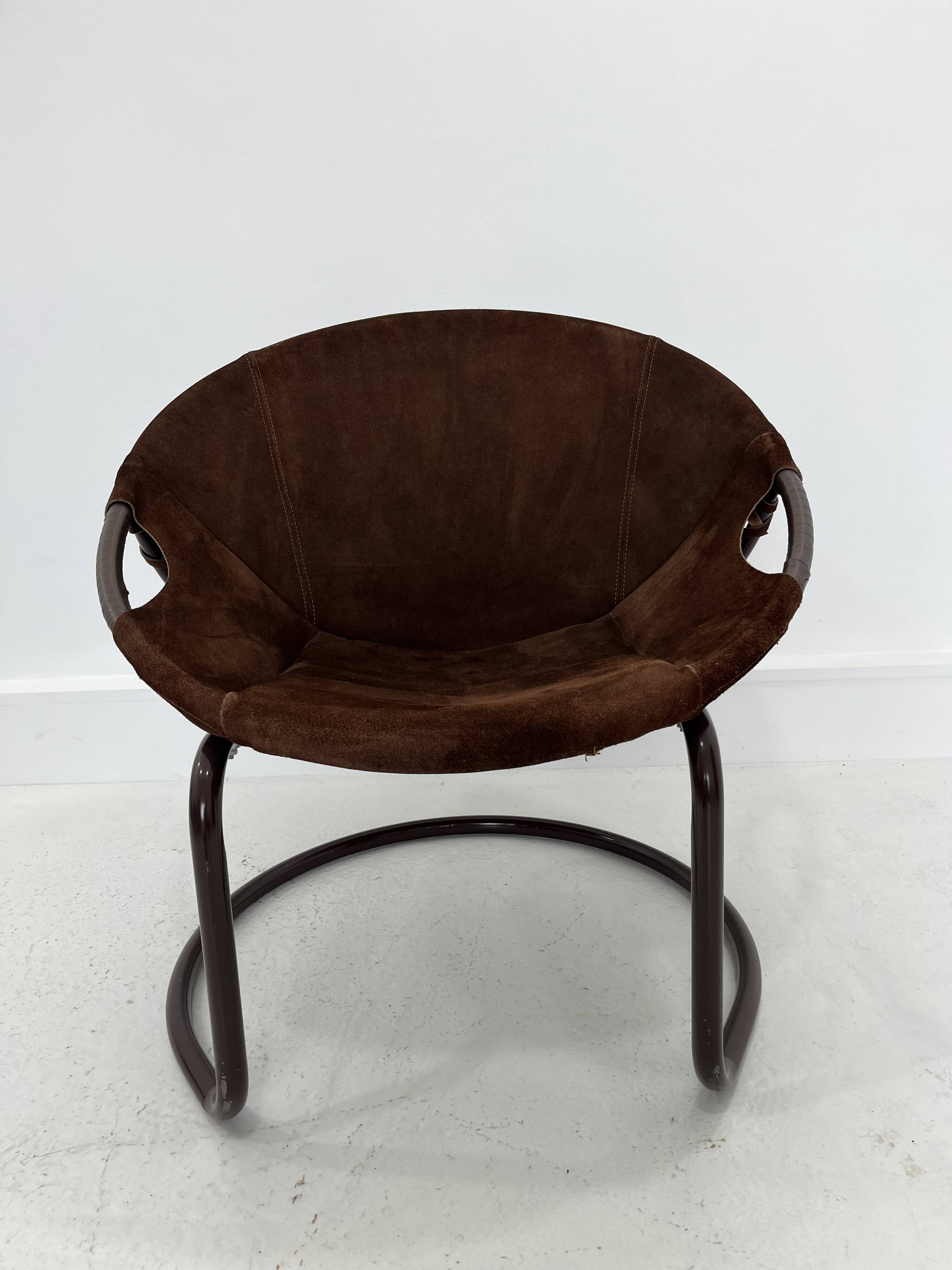 Vintage Suede Ball Chair by Lusch & Co., 1970s