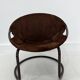 Fauteuil boule vintage en daim par Lusch & Co., 1970s