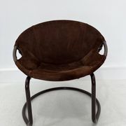 Fauteuil boule vintage en daim par Lusch & Co., 1970s