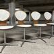 Suite de 4 chaises vintage bois cintré et palissandre. Allemagne, années 60