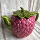 Raspberry slip teapot