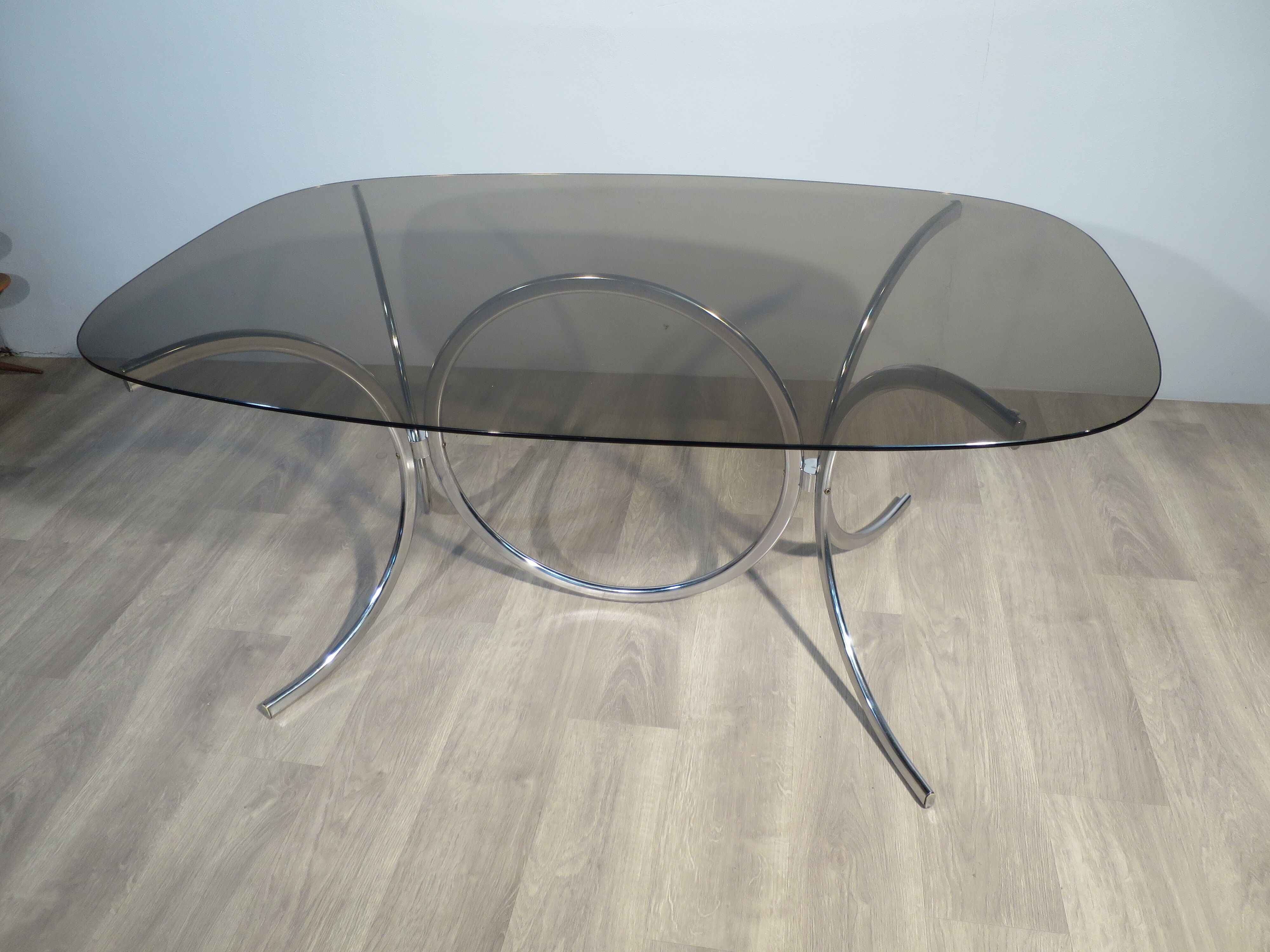 Table oval vintage chrome