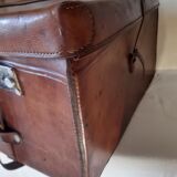 Large leather suitcase