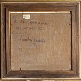 Table HSP 1957 "Fishing village" Congo signed Orientalist Africa
